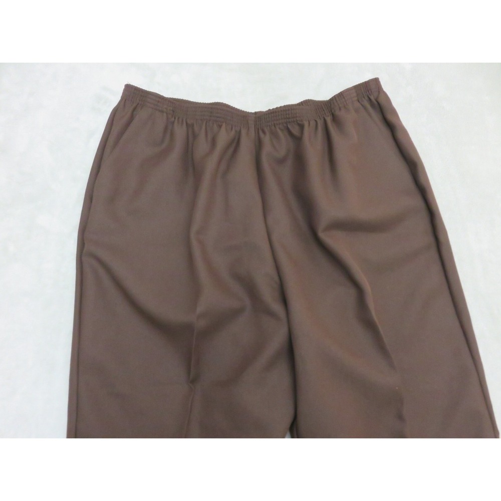 Alfred Dunner Classics Brown Elastic Waist Pants 22W Proportioned Short 9200 - Picture 2 of 10
